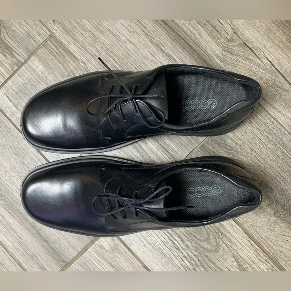 ECCO Metropole Amsterdam Black Leather Men's Dress Shoes 50